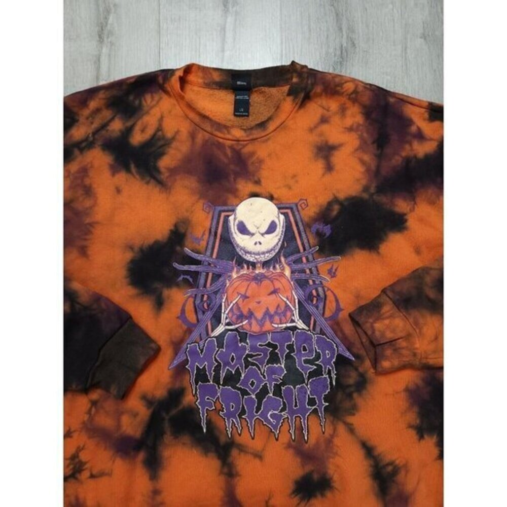 Nightmare Before Christmas Jack Skellington Pumpkin Sweatshirt Disney Mens Large - Picture 3 of 9